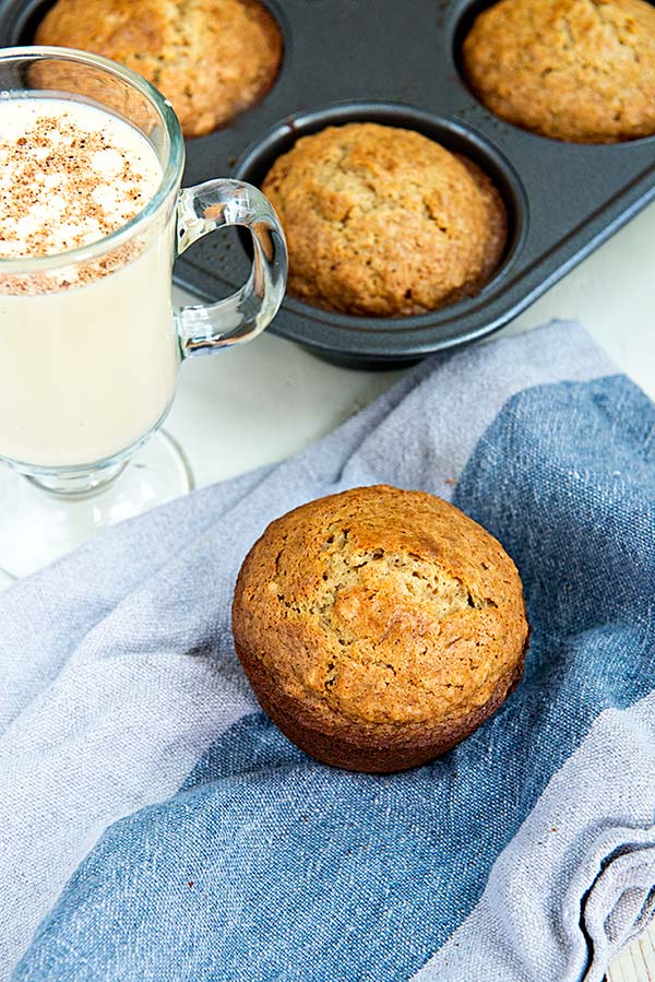 Oatmeal Eggnog Muffins Recipe from dineanddish.net