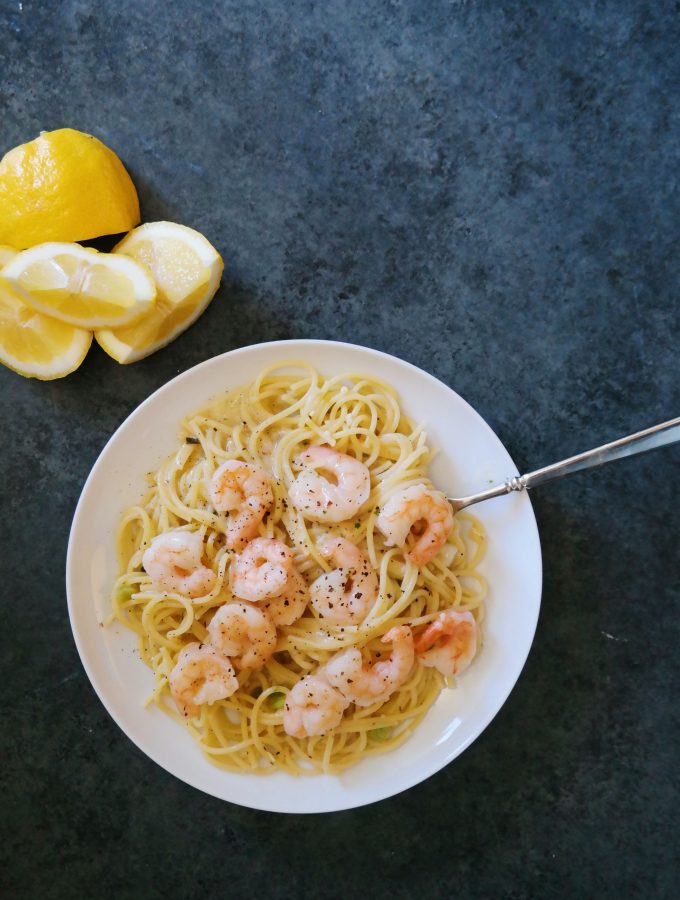 Lemon Shrimp Spaghetti Toss Recipe from dineanddish.net