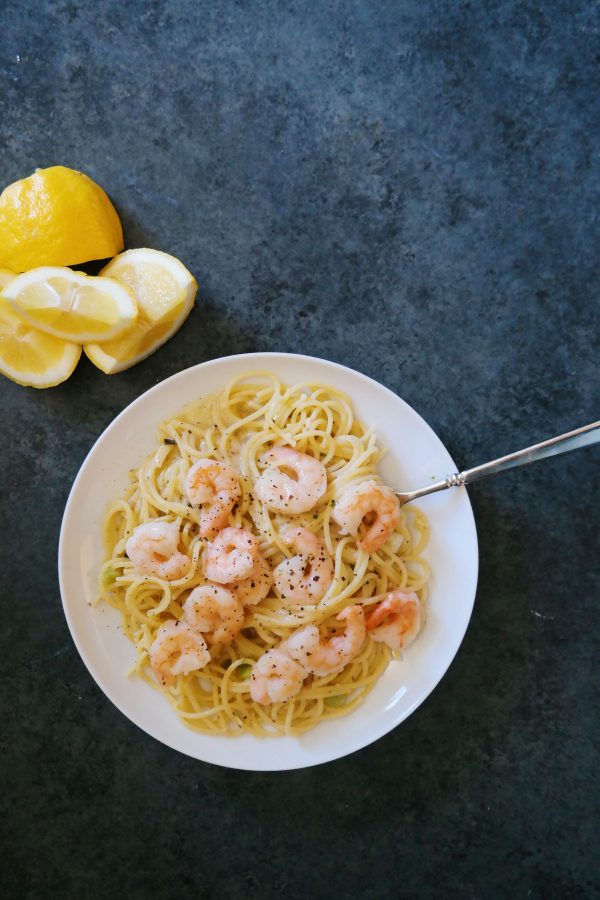 Lemon Shrimp Spaghetti Toss Recipe from dineanddish.net