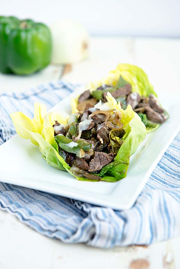 Cheesesteak Lettuce Cups Recipe from dineanddish.net