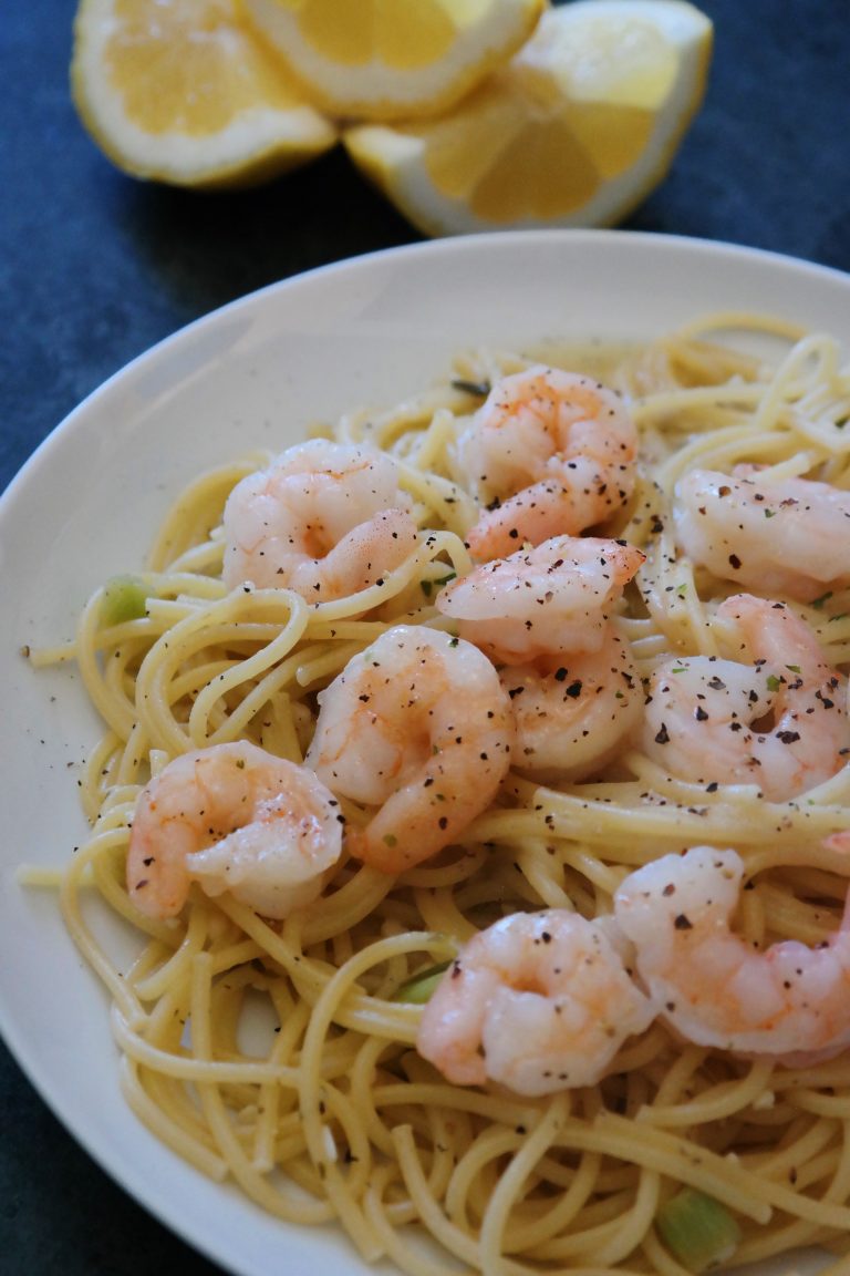 Lemon Shrimp Spaghetti Toss Recipe - Dine and Dish