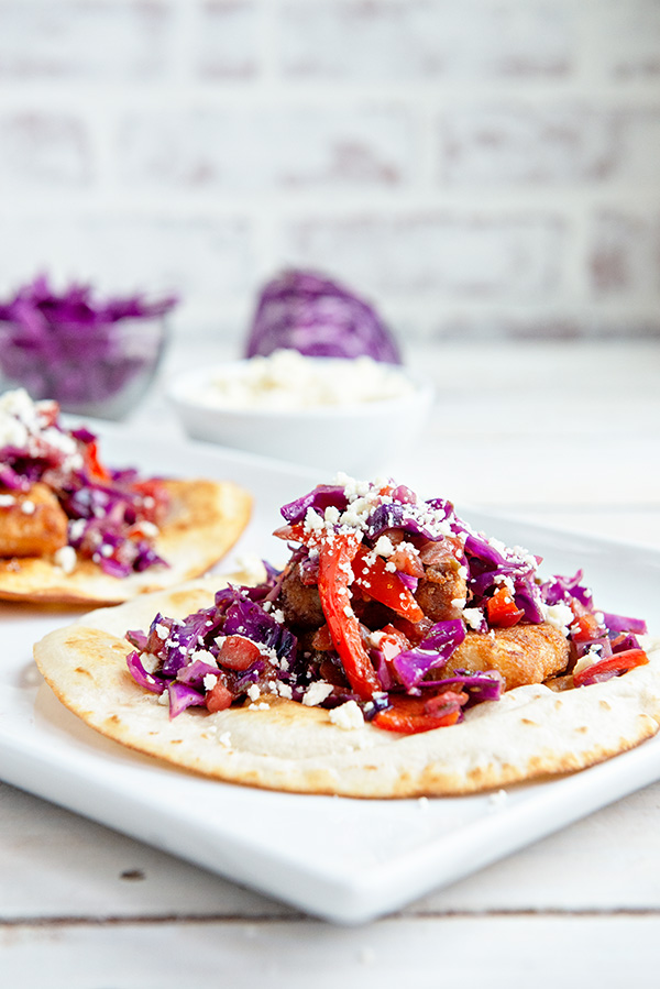 Fish Tostadas on a white tray