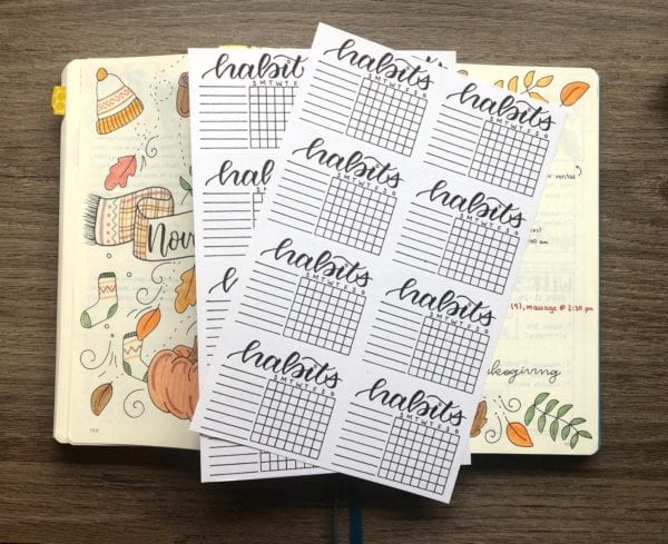 Habit Tracker Bullet Journal Stickers