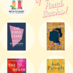 light yellow collage of 5 fiction book covers