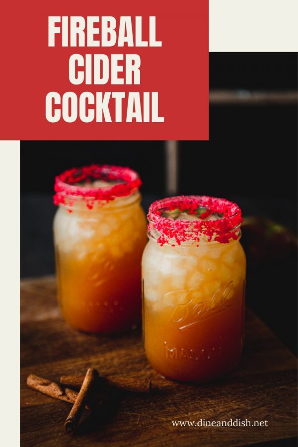 Image is for pinterest of a fireball cider cocktail